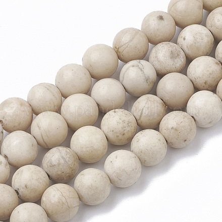 Perles en fossile naturelle G-S295-12-10mm-1