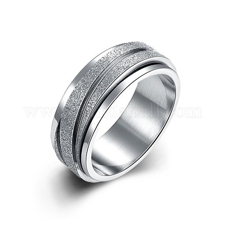 Titanio acciaio 316l anelli a larga banda alla moda RJEW-BB07150-9-1