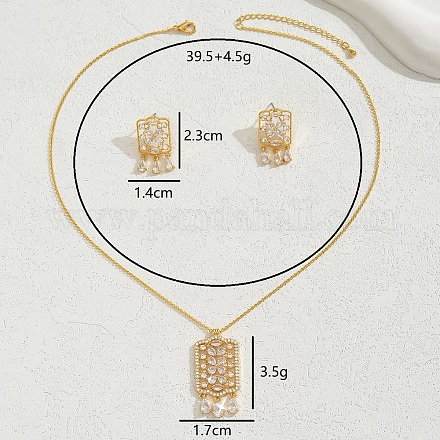 Элегантный и простой комплект серег и ожерелья с подвеской из 18-каратного золота с цветочным принтом YL8546-1-1