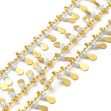 Chaînes de charme en forme de goutte de perles de verre CHC-A006-13G-03-1