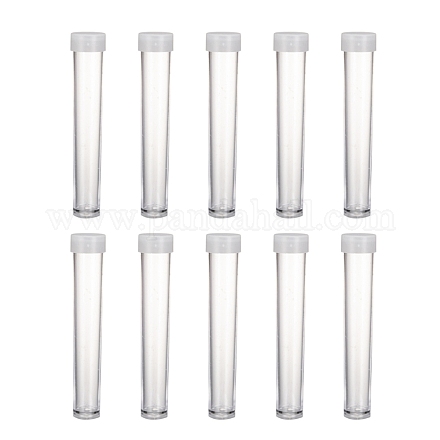 Clear Tube Plastic Bead Containers with Lid C066Y-1