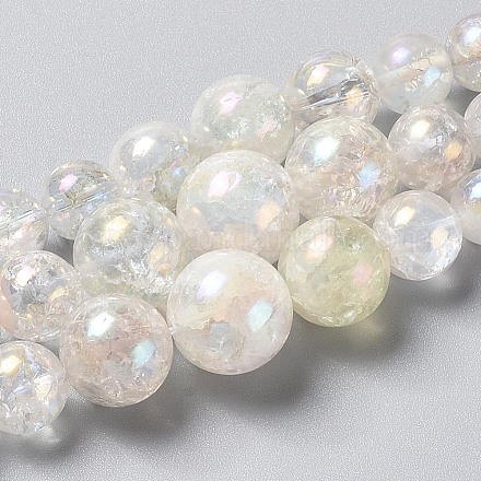 Electroplate Natural Quartz Crystal Graduated Beads Strands G-F627-12-1