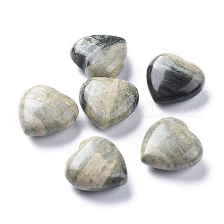 Натуральный черный серебряный лист яшма сердце любовь камень G-K416-04C-01-1