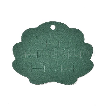 紙のヘアクリップディスプレイカード  雲  濃い緑  8.1x9.9x0.05cm  穴：6mm CDIS-M006-02-1
