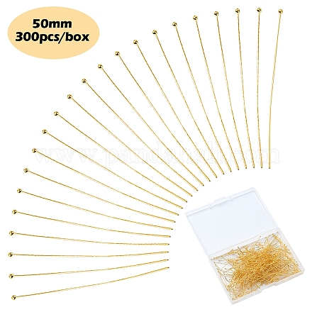 300 шт. Латунные булавки с шаровой головкой KK-YW0002-27-1