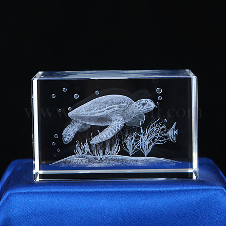 Figura de vidrio animal con grabado láser 3d. DJEW-R013-01D-1