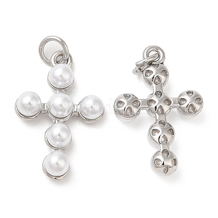 Colgantes de perlas de imitación de plástico de latón KK-Q775-23P-1