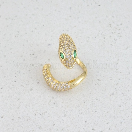 Открытые манжеты из латуни с микропаве и прозрачным фианитом&nbsp;LS-RJEW-R022-01G-1