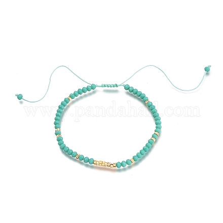 Verstellbare geflochtene Perlenarmbänder aus Nylonfaden BJEW-JB05528-03-1