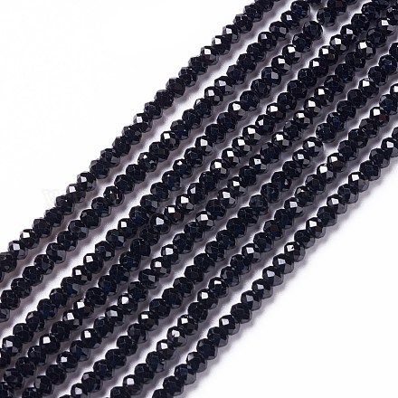 Natürlichen schwarzen Spinell Perlen Stränge G-L581B-001-1