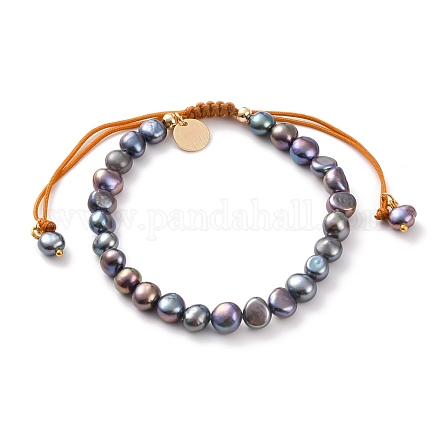 Verstellbare geflochtene Perlenarmbänder aus Nylonfaden BJEW-JB05802-01-1