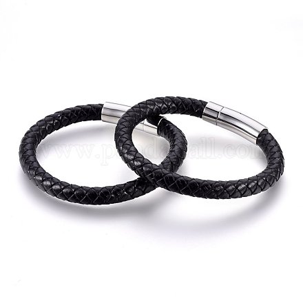 Braided Leather Cord Bracelets BJEW-F349-20P-1