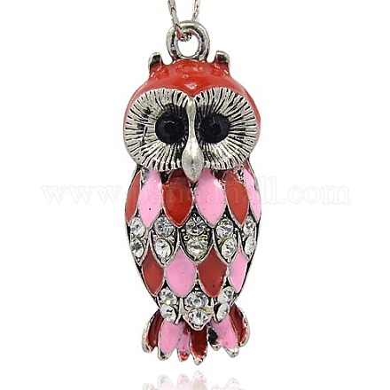 Lovely Owl Pendant Necklace Findings ENAM-M001-24-1