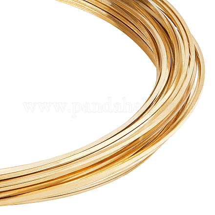 Benecreat alambre de cobre cuadrado de 18 calibre / 1 mm alambre de latón amarillo medio duro (1x1 mm) para hacer anillos KK-WH0034-34G-02-1