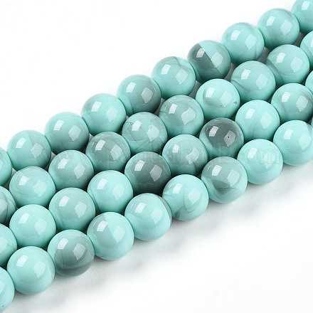 Выпечка окрашенные стеклянные бусины пряди DGLA-N013-10mm-04-1