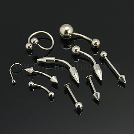 Inox goujons nez en acier nez bijoux piercing AJEW-D005-1-1