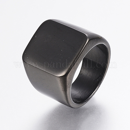 304 anello con sigillo in acciaio inossidabile per uomo RJEW-G091-16-22mm-B-1