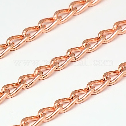 Electroplate Brass Teardrop Twisted Chains Curb Chains CHC-L003B-01RG-1