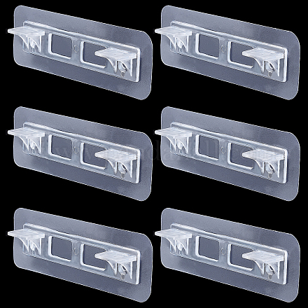 AHANDMAKER 6 Pack Double Row Adhesive Shelf Bracket AJEW-GA0004-03-1