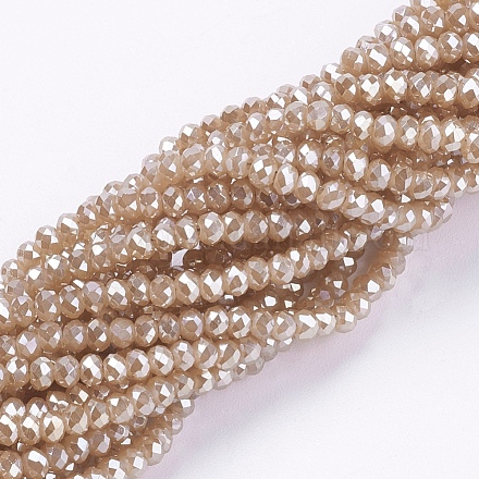 Chapelets de perles en verre électroplaqué GLAA-F078-PL10-1