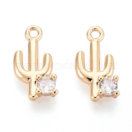 Латунные микропаве прозрачные кубические циркониевые подвески KK-N267-13G-1