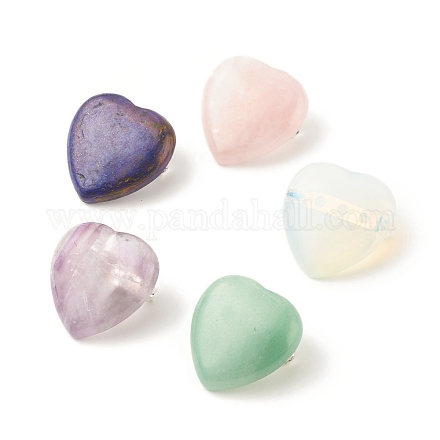 Pin de solapa de corazón de piedras preciosas JEWB-BR00073-1