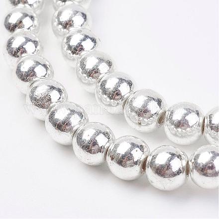 Chapelets de perle en hématite synthétique sans magnétique G-P262-20-8mm-S-1