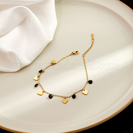 Браслеты на ногу из нержавеющей стали 304 с подвесками из блестящих страз FS-WGA577E-01-1