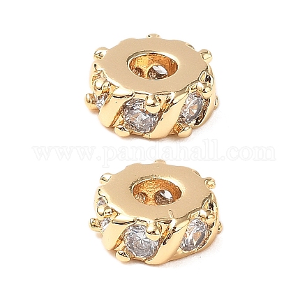 Латунные микро проложить кубического циркония бусы KK-A259-02G-1