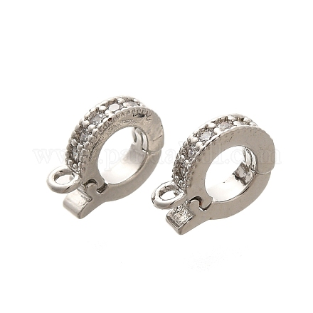 Реечное покрытие латунь микро паве прозрачный кубический цирконий складные застежки KK-H508-02P-1