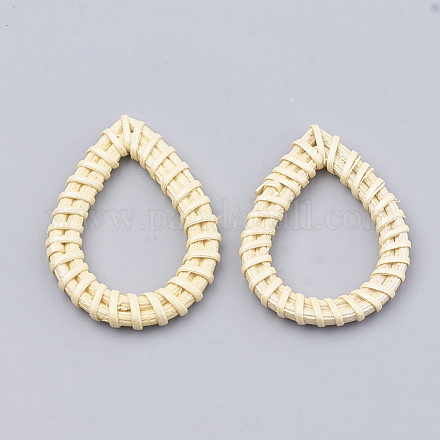 Handmade Spray Painted Reed Cane/Rattan Woven Linking Rings X-WOVE-N007-05F-1