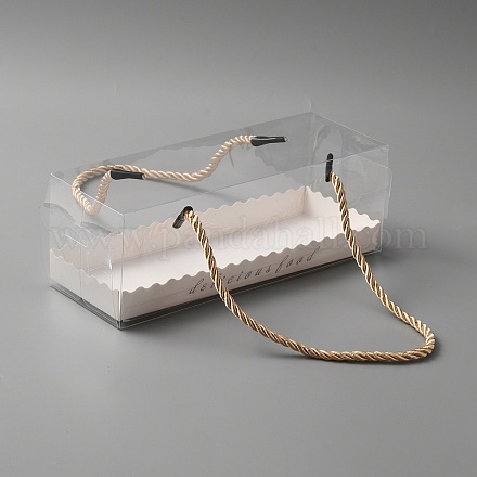 Портативная прозрачная пластиковая коробка для сэндвичей с рулетом из швейцарского торта CON-WH0095-13C-1