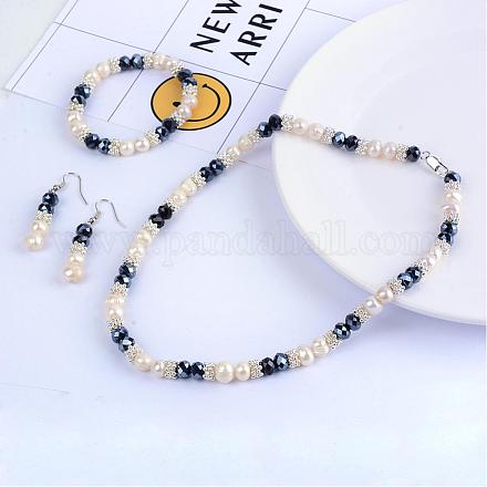 Sistemas de la joya de perlas: collares de abalorios SJEW-Q030-01-1