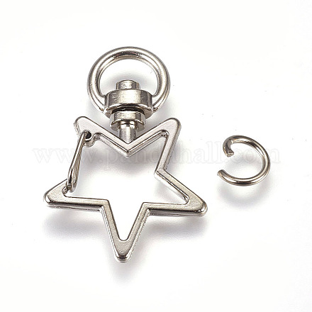 Zinc Alloy Swivel Keychain Clasp Findings X-PALLOY-WH0041-01A-1