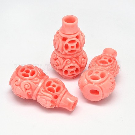 Dyed Calabash Synthetic Coral Beads CORA-O004-03B-1
