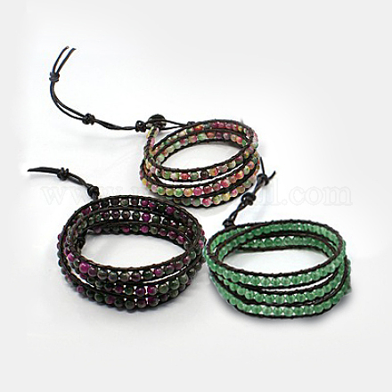 Fashion Triple Wrap Bracelets BJEW-J057-M-1