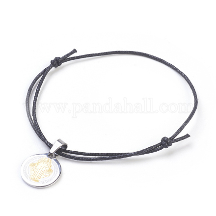 Bracelets avec breloque en 304 acier inoxydable BJEW-JB03780-02-1