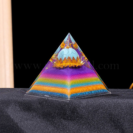 Décorations d'affichage de pyramide d'orgonite de résine G-PW0004-55F-1