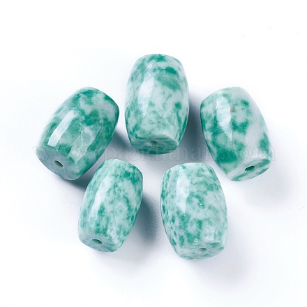 Perles de jaspe tache verte naturelle G-L510-07B-1