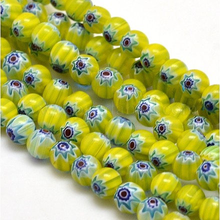 Round Millefiori Glass Beads Strands LK-P001-25-1
