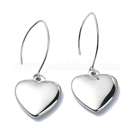 304 Stainless Steel Heart Dangle Earrings EJEW-G375-07P-1