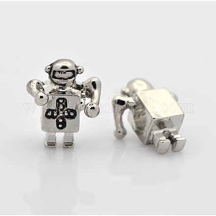 Tibétain en alliage de zinc de style robots grand trou perles européennes PALLOY-L128-60-1