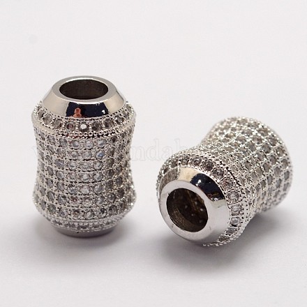 Perles européennes en laiton avec zircone cubique de micro pave ZIRC-D113-24P-FF-1