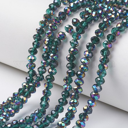 Electroplate Transparent Glass Beads Strands EGLA-A034-T6mm-Q15-1