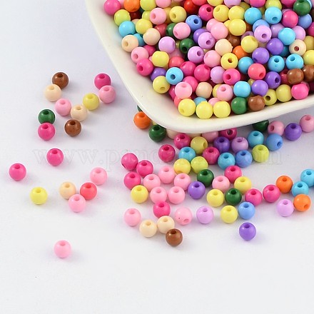 Solid Chunky Acrylic Ball Beads SACR-R812-5mm-M-1