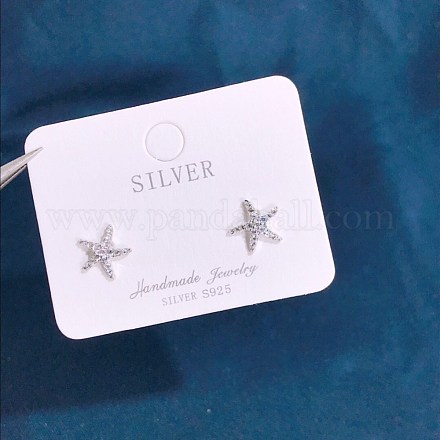 925 Sterling Silver Stud Earrings EJEW-BB34356-P-A-1