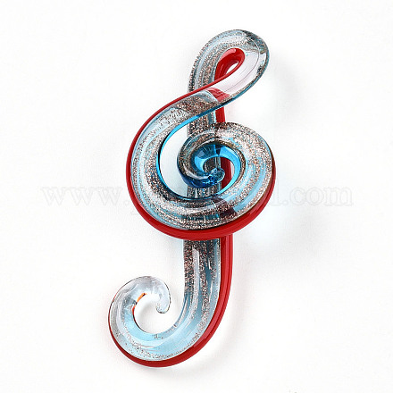 Ручной золотой песок Lampwork большие кулоны LAMP-T023-08C-1