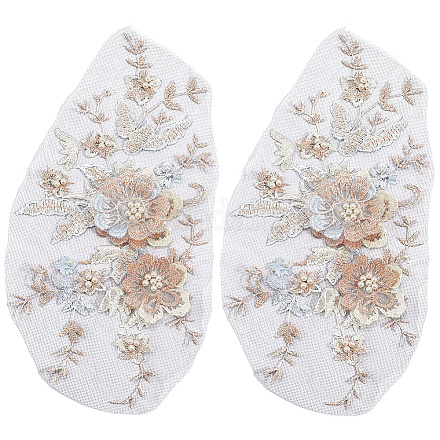 Ткань из полиэстера с компьютерной вышивкой и аппликациями&nbsp;DIY-WH20055-009C-1