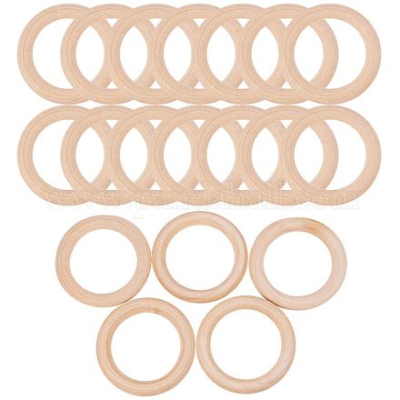 PandaHall Elite 20 pcs Wood Rings Wooden link Rings for Craft WOOD-PH0005-01-70mm-1