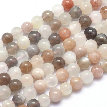 Chapelets de perles de sunstone naturelle naturelles G-K224-02-6mm-1